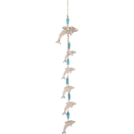 Pesce decorativo da appendere in legno fatto a mano - Decorazione murale in stile etnico - Ideale per casa e ufficio