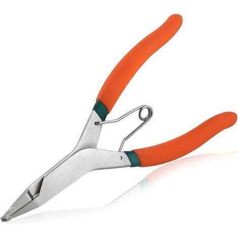 9 pouces Angle Tip verrouiller pinces à anneaux avec trou spécial Circlip pince à Angle retenir pinces à anneaux pince à anneau à pression outil de retrait d’anneau C-clip pour enlever (1/5)