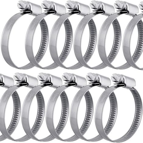 12 pièces colliers de serrage en acier inoxydable 32-50 mm largeur de bande 9 mm - qualité supérieure selon DIN 3017 (W4), fixation de tuyau