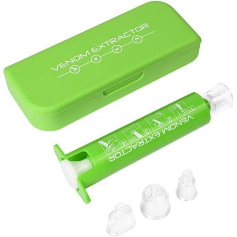 Venom Vacuum, Suction Pump for Insect Stings and Bites, 3 Suction Cup Sizes, Hiking First Aid Kit (1/3)