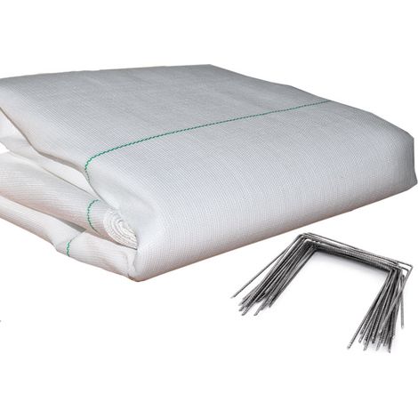 Kit : Toile de paillage 130g/m² blanche + agrafes 1,25m x 10m Blanc 130g/m²