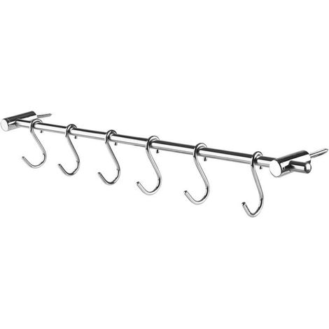 Ibili Supporto Muro Cucina Argento 50 cm 10 Ganci