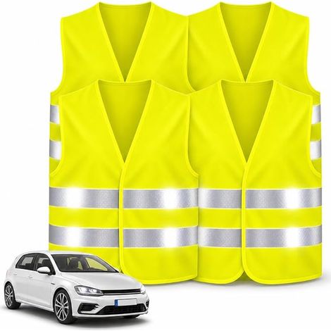 Gilet di sicurezza Gilet riflettente Giallo fluorescente per auto auto camion (1/4)