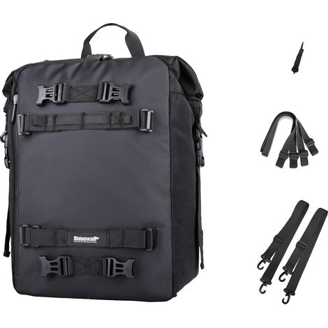 Bolsa para asiento trasero de motocicleta, material impermeable, diseño multifuncional, color negro, 30 litros. (1/2)