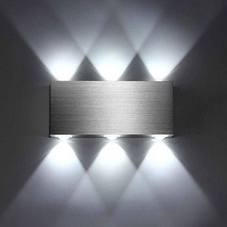 Applique Murale LED 18W Intérieur Lampe Murale Moderne Carré Up Down en Aluminium Eclairage Décoration Lumière pour Chambre a Coucher Bureau Lit Couloir Salon Hôtel Bar Blanc Froid (1/5)