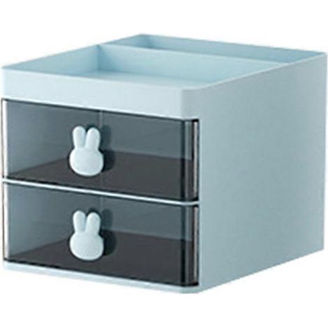 Blaue, transparente, röhrenförmige Aufbewahrungsbox für den Schreibtisch (1/5)