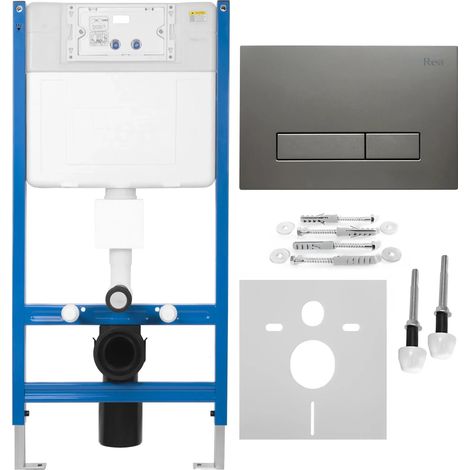 Vorwandelement für WC K011A-Q mit drückerplatte HD tytan (1/5)