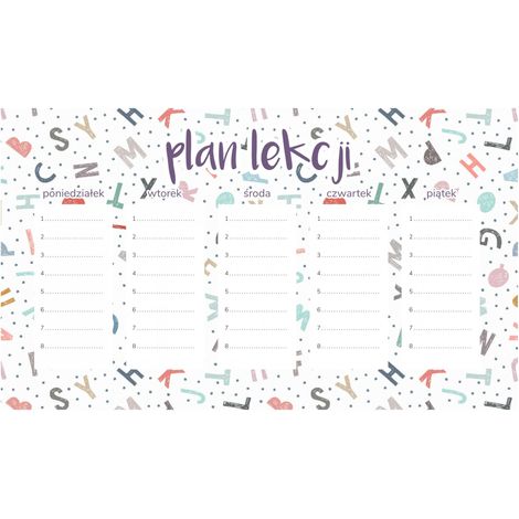 Piano di lezione magnetico Lettere colorate 45x26 cm