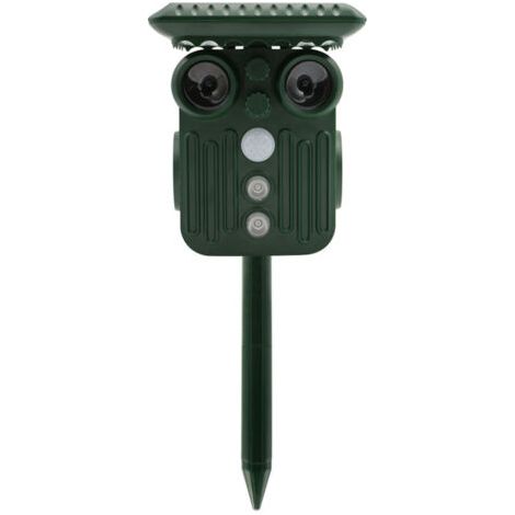 2 in 1 Répulsif Extérieur Ultrason Solaire de Animaux, Repulsif Chat, Repulsif Taupe, Répulsif Serpent, Répulsif Pigeon etc. Charge Solaire et USB, ImperméAble, pour Jardin, Cours, Fermes, Champs (1/5)