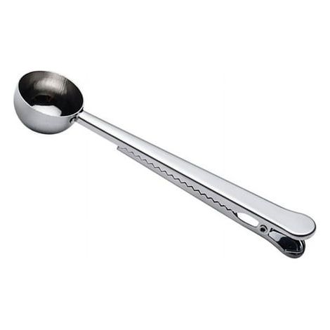 Cuillère à café avec pince de sac, doseuse multifonction pour lait en poudre, mesurette à café avec clip étanche, 20 ml (argent) (1/4)