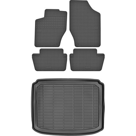 Juego de alfombrillas de goma para Peugeot 308 I Hatchback (2007-2013) + alfombrilla para maletero. (1/5)