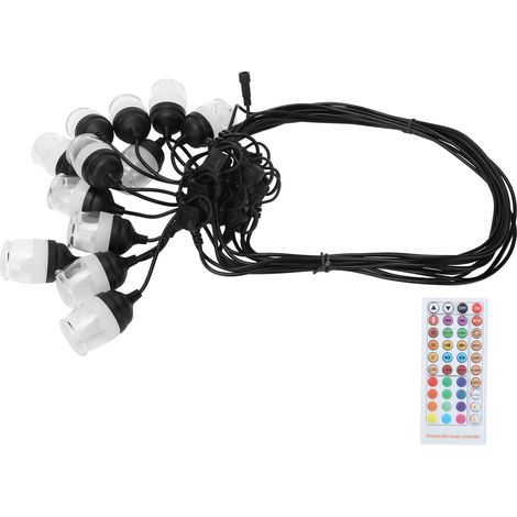 Guirlande lumineuse extérieure étanche RGB multicolore avec télécommande RF/IR, prise 100-240 V (Royaume-Uni). (1/5)