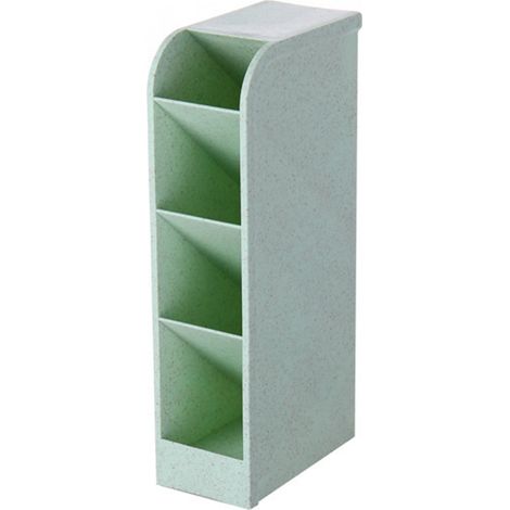 Porte-stylos - - - Incliné 4 compartiments en plastique vert robuste pour bureau organisé et stylé (1/5)