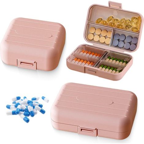 Scatola portaoggetti da viaggio portatile con 2 scomparti per viaggi, organizer da viaggio, per viaggi e uso quotidiano (grande e piccola) (1/5)
