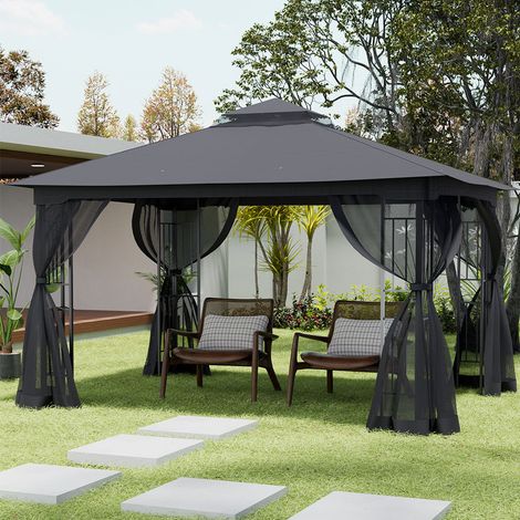 12.96FT W Outdoor Garden Gazebo Shade Canopy (1/5)