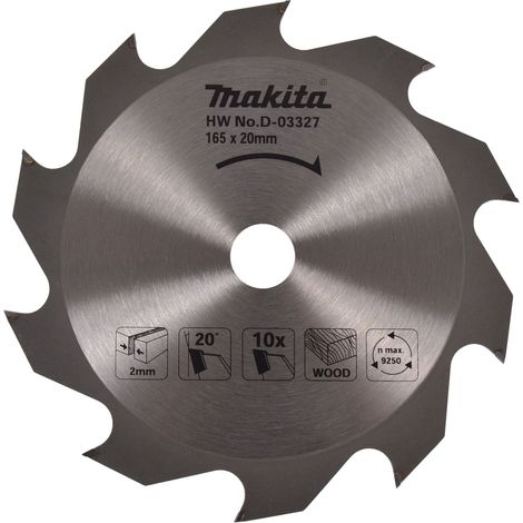 Makita D-03327 Circular Saw Blade for Wood 165mm x 20mm 10T