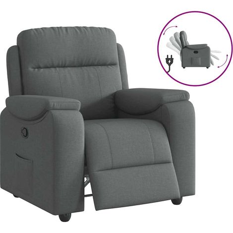 vidaXL Sillón reclinable de tela gris oscuro (1/5)