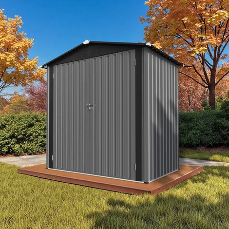 HOMAVO Abris de Jardin Metal avec Fondation, Cabane de Jardin Exterieur, Idéal pour Jardin, Terrasse ou Pelouse, 185.4 × 107 × 180 cm (1/5)