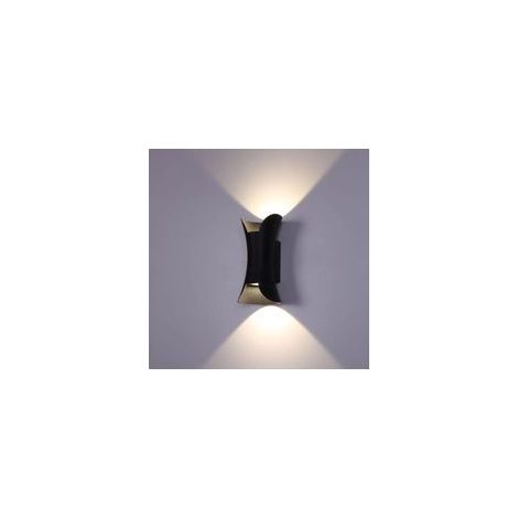 Noir Applique murale LED 10W extérieur intérieur spots applique murale lumière extérieure moderne en aluminium IP65 up down spot lumière blanche chaude applique murale extérieure noir pour salon chamb