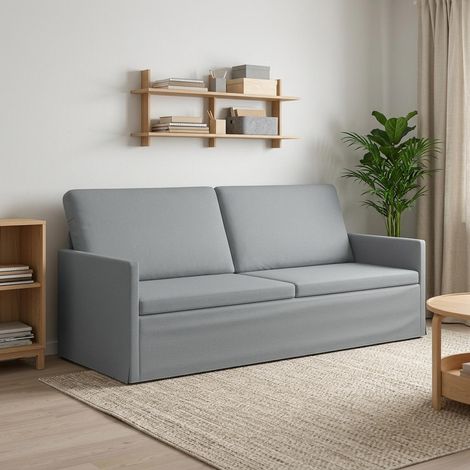 vidaXL Sofá de 3 plazas Gris Claro 190 x 81 x 82 cm Tela (1/5)