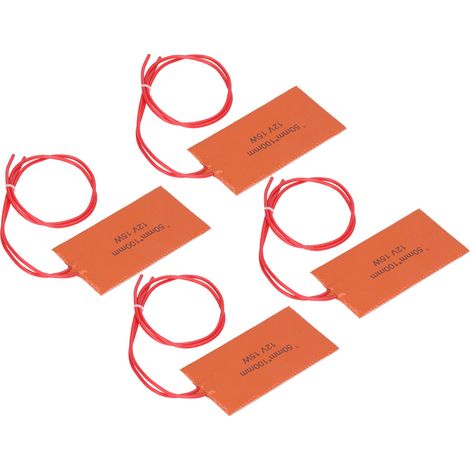 Lot de 4 tapis chauffants flexibles en caoutchouc silicone pour couverture chauffante ou fût d'huile, 12 V, 15 W (1/5)