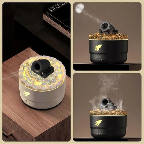 Stück Mini-Cannon-Luftbefeuchter mit Aromadiffusor und 2 Modi A – Schwarz & Weiß