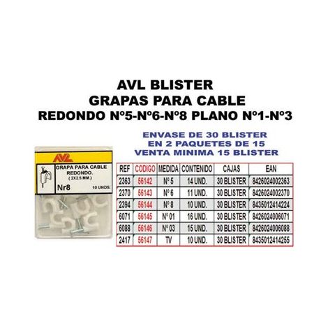 Blister 11 graffette per tubo flessibile n. 6