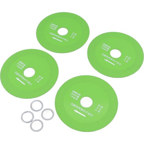 Lot de 4 disques à découper le verre, lame de scie fine pour bouteille de vin en céramique ou en pierre de jade, diamètre 10 cm, vert (1/5)