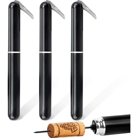3Pcs Tire Bouchon, Ouvre Bouteille 2-en-1 avec Coupe-Capsule, Tire Bouchon Professionnel pour Maison, Restaurant, Fête, Cadeaux pour les Amateurs de Vin (1/5)