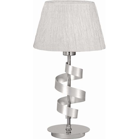 Lampada da tavolo Candellux Denis cromata con paralume bianco (1/2)