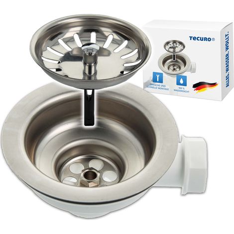 tecuro Spülen-Siebkorbventil Ø 114 mm (3 1/2 Zoll) x Abgang seitlich 1 Zoll (Ø 25 mm) (1/5)