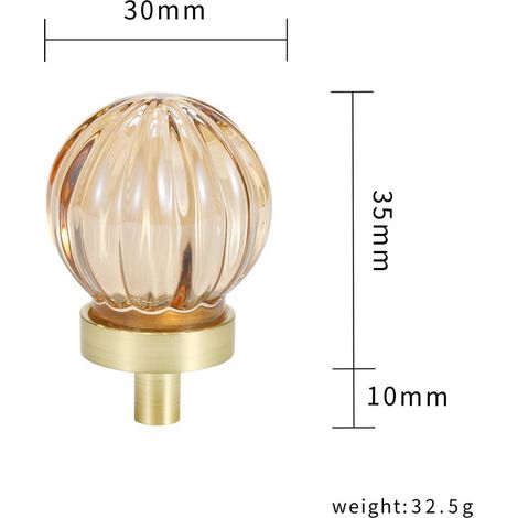 Schminktischgriff aus Kristallglas, Metallknopf in Kürbisform, modisches Design, geeignet für Kleiderschrank- und Schranktüren, multifunktionale, elegante Möbelbeschläge, 2 Stück (1/5)