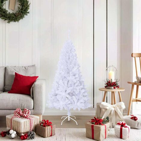 Albero di Natale Albero natalizio Albero festivo Artificiale con Rami Spessi Bianco 150 cm PVC (1/5)