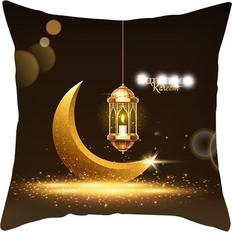 (LTD443-9) Kissenbezug „Goldener Mond“, dekoratives Amazon-Kissen für Wohnzimmer, Sofa, Bett oder Kopfteil (1/2)