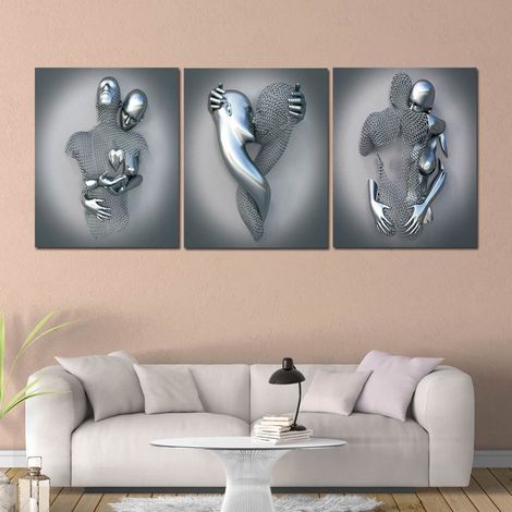 Affiche sur toile imprimée représentant un amour passionné, décoration murale de style simple et tendance (1/4)