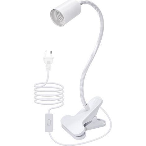 E27 Clip-on Lamp, 240cm Cable, 10mm Thick 360° Flexible Gooseneck, E27 Socket with Clip, Clip-on Bedside Lamp, Spotlight with Clip, Bedside Lamp, Reading Lamp, Desk Clip-on Lamp (1/5)