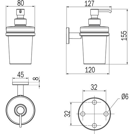 Inda - Dispenser sapone a parete One bianco opaco/vetro (1/3)