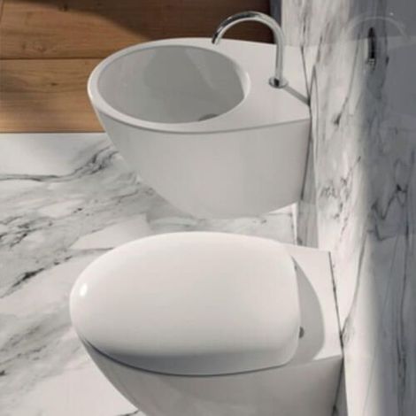Sanitari bagno sospesi di design serie Mascalzone vaso sedile e bidet (1/3)