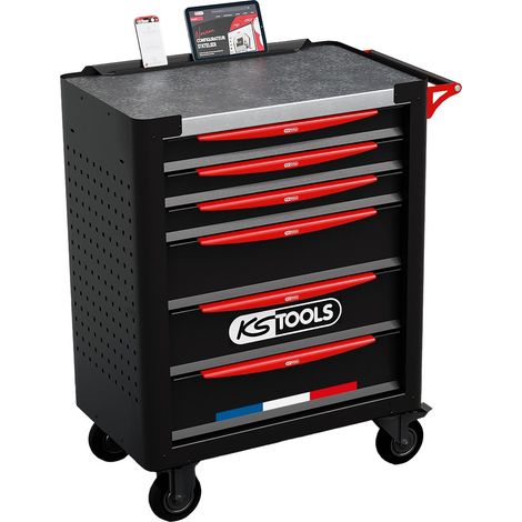 KS Tools - Servante d'atelier - servante d'atelier vide 6 tiroirs - servante atelier fabriquée en France - 824.0006F