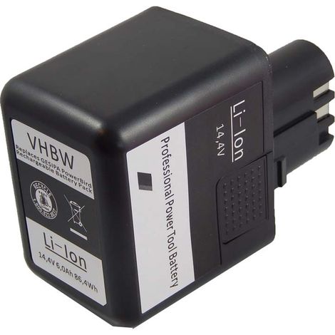 vhbw 1x batteria sostituisce Würth 070091526, 070091513 per utensile elettrico, utensile per montare rivetti ciechi (6000 mAh, Li-Ion, 14,4 V)