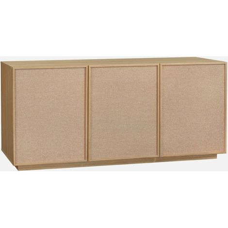 Aparador efecto madera y tela 3 puertas, 160cm (1/5)