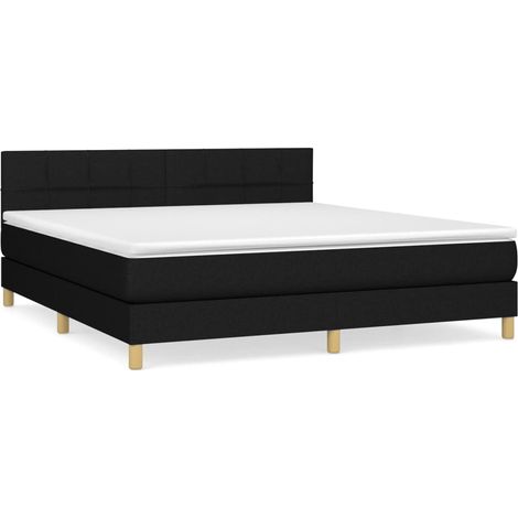 Maison Exclusive - Cama box spring con colchón tela negro 180x200 (1/5)