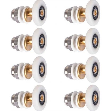 BEBUSINGOTO Lot de 8 Roulette Porte Coulissante Douche Porte Coulissante Roulement de Rechang - 20MM (1/5)