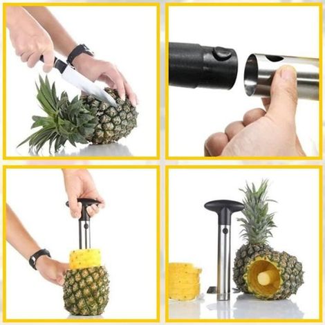 Épluche-ananas - - Éplucheur trancheur en acier inoxydable - Poignée amovible - Compatible lave-vaisselle (1/4)