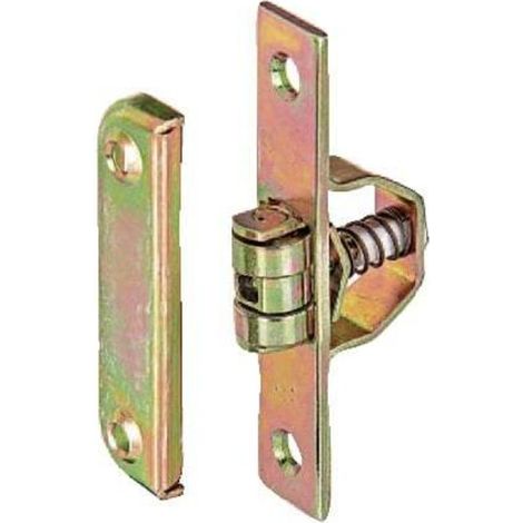 GAH Loqueteau à roulettes Plaque 18x90mm trou D. 6/4,8mm STA galv. avec patte de fixation. gâche - 411695 (1/3)