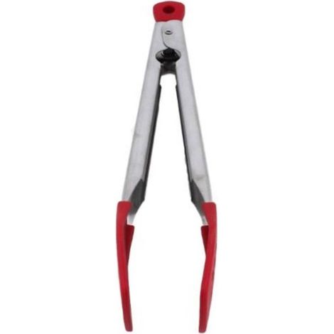 Trade Shop - EDELSTAHL GRIFF SILIKON LEBENSMITTEL ZANGE BBQ KLEMME KÜCHENUTENSIL -