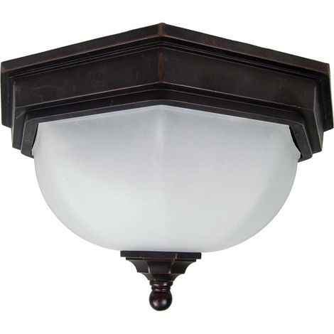 Elstead Fairford - 2 Licht Badezimmer Flush Deckenlaterne Bronze IP44, E27 (1/4)