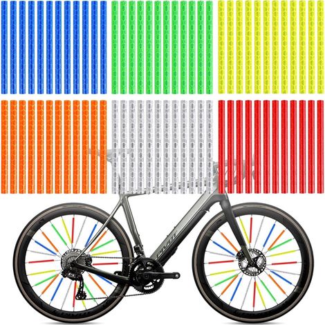 Rayons de vélo réfléchissants et colorés - 72 pièces, étanches et réutilisables, visibilité à 360° (1/5)