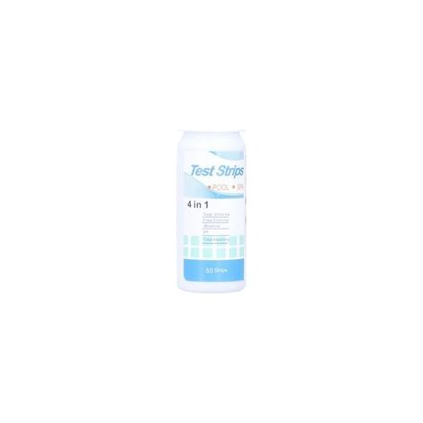 4 En 1 Testeur Pour Eau De Piscine Et Spa, 50 Bandelettes Test Piscine, Bandelette Piscine, Test Piscine Chlore