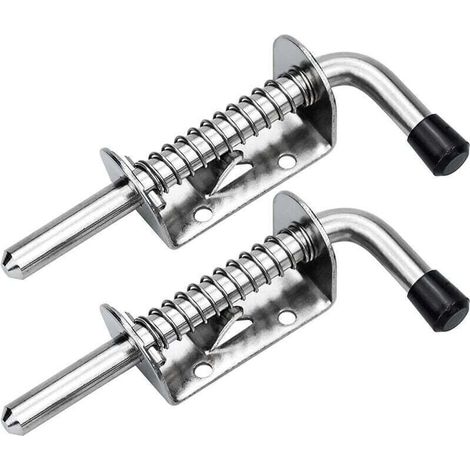 Lot de 2 loquets à ressort en inox 128mm – Verrou de porte pour garage et jardin – Résistance à la corrosion – Installation rapide